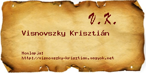 Visnovszky Krisztián névjegykártya