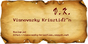 Visnovszky Krisztián névjegykártya